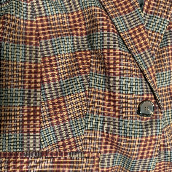 Croft & Barrow Red and Gray Checkered Blazer - Picture 3 of 3